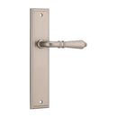 IVER Sarlat Door Lever Handle On Stepped Backplate | Passage Lever Set Only | 10 Finishes - Satin Nickel