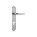 IVER Oslo Door Lever Handle On Oval Backplate | Entrance Lever Set Only | 9 Finishes - Satin Nickel
