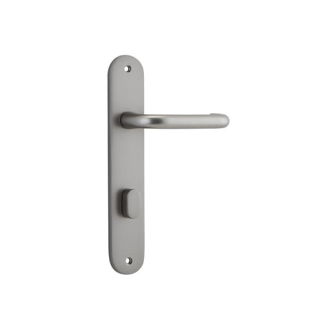 IVER Oslo Door Lever Handle On Oval Backplate | Privacy Lever Set Only | 9 Finishes - Satin Nickel