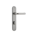 IVER Oslo Door Lever Handle On Oval Backplate | Privacy Lever Set Only | 9 Finishes - Satin Nickel