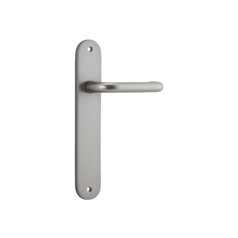 IVER Oslo Door Lever Handle On Oval Backplate | Passage Lever Set Only | 9 Finishes - Satin Nickel