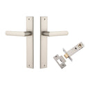 IVER Osaka Door Lever Handle On Rectangular Backplate | Passage Kit | 6 Finishes - Satin Nickel