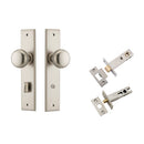 IVER Cambridge Door Knob On Chamfered Backplate | Separate Privacy Kit | 8 Finishes - Satin Nickel