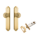 IVER Guildford Door Knob On Shouldered Backplate | Passage Kit | 8 Finishes - Brushed Brass
