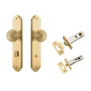 IVER Guildford Door Knob On Shouldered Backplate | Separate Privacy Kit | 8 Finishes - Brushed Brass