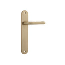 IVER Oslo Door Lever Handle On Oval Backplate | Passage Lever Set Only | 9 Finishes - Brushed Brass