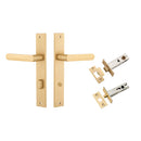 IVER Osaka Door Lever Handle On Rectangular Backplate | Separate Privacy Kit | 6 Finishes - Brushed Brass