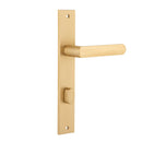 IVER Osaka Door Lever Handle On Rectangular Backplate | Privacy Lever Set Only | 6 Finishes - Brushed Brass