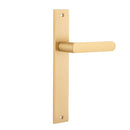 IVER Osaka Door Lever Handle On Rectangular Backplate | Passage Lever Set Only | 6 Finishes - Brushed Brass