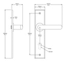 IVER Osaka Door Lever Handle On Chamfered Backplate | Entrance Kit (Key/Key) | 6 Finishes