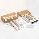 IVER Osaka Door Lever Handle On Chamfered Backplate | Entrance Kit (Key/Thumb) | 6 Finishes