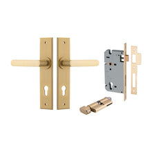 IVER Osaka Door Lever Handle On Chamfered Backplate | Entrance Kit (Key/Thumb) | 6 Finishes