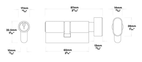 IVER Osaka Door Lever Handle On Chamfered Backplate | Entrance Kit (Key/Thumb) | 6 Finishes