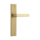 IVER Osaka Door Lever Handle On Chamfered Backplate | Passage Lever Set Only | 6 Finishes - Brushed Brass