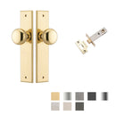 IVER Cambridge Door Knob On Chamfered Backplate | Passage Kit | 8 Finishes