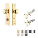 IVER Cambridge Door Knob On Chamfered Backplate | Separate Privacy Kit | 8 Finishes