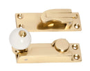 TRADCO 1604PB SASH FASTENER PORCELAIN BALL POLISHED BRASS - primehardware