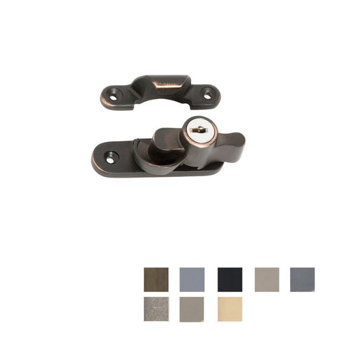 TRADCO KEY OPERATED LOCKING SASH FASTENERS - AVAILABLE IN VARIOUS FINISHES - primehardware
