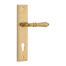 IVER Sarlat Door Lever Handle On Stepped Backplate | Entrance Lever Set Only | 10 Finishes - Brushed Gold PVD