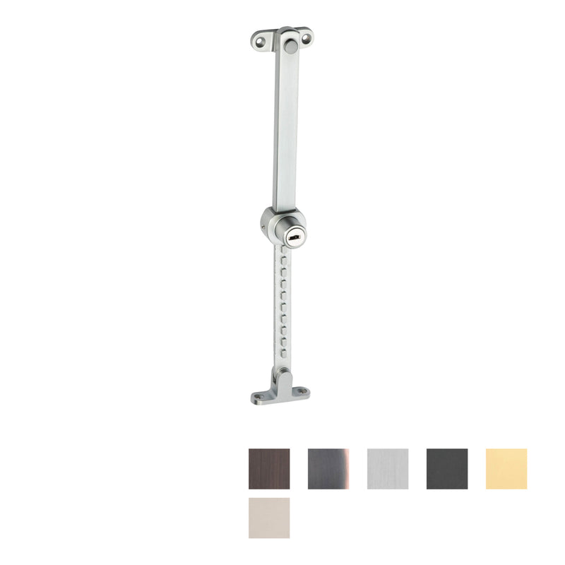 TRADCO LOCKING TELESCOPIC CASEMENT STAY - AVAILABLE IN VARIOUS FINISHES
