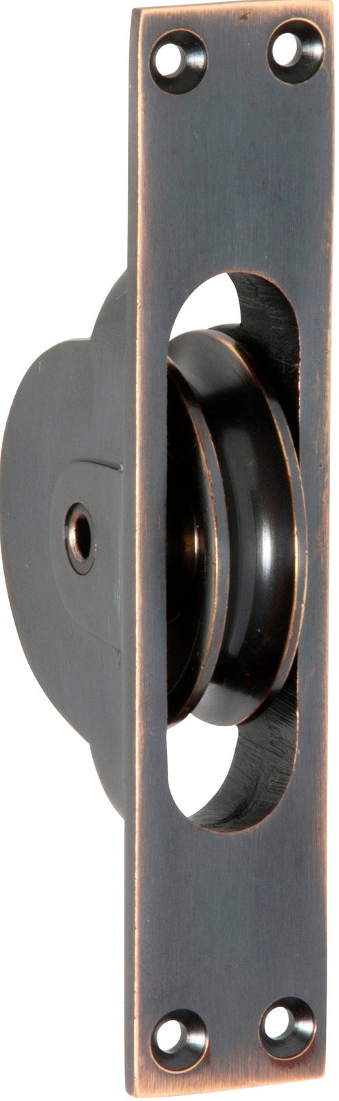 TRADCO 1681AC SASH PULLEY ANTIQUE COPPER 25X125MM