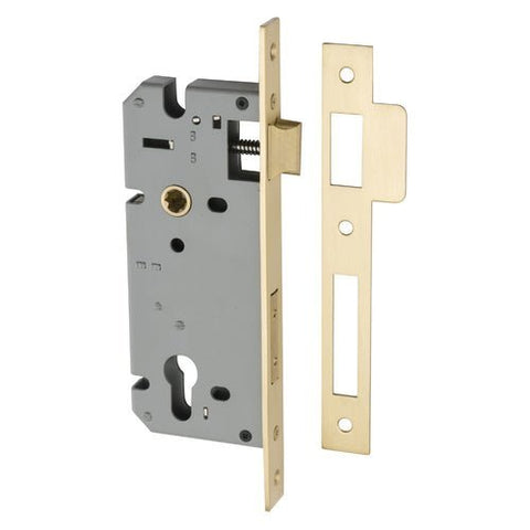 IVER 85Mm Euro Mortice Lock | 60mm Backset - Brushed Gold PVD