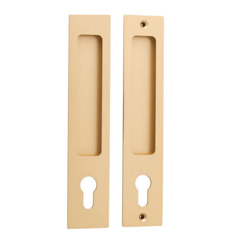IVER Rectangular Flush Pull | Entrance Kit - Brushed Gold PVD