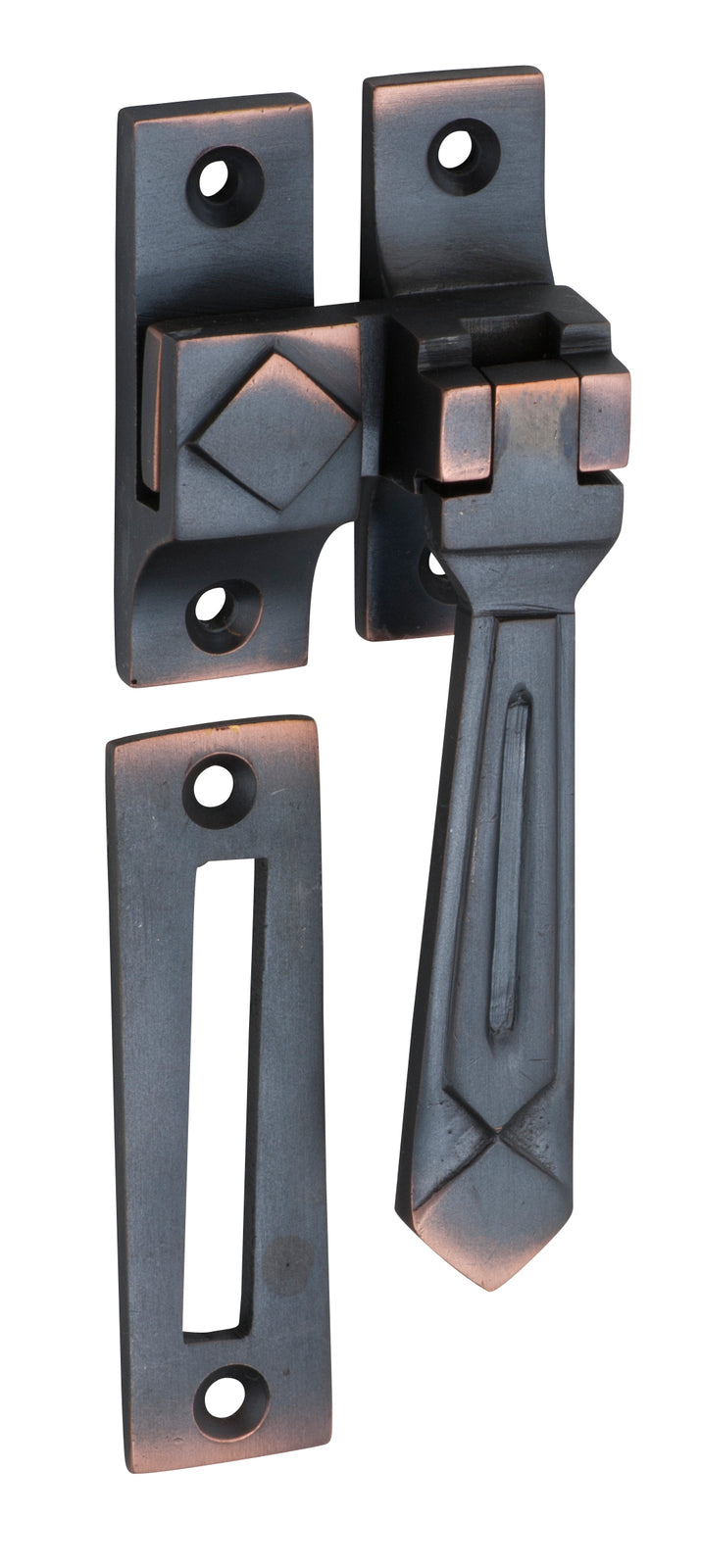 TRADCO 1748AC CASEMENT FASTENER DECO ANTIQUE COPPER