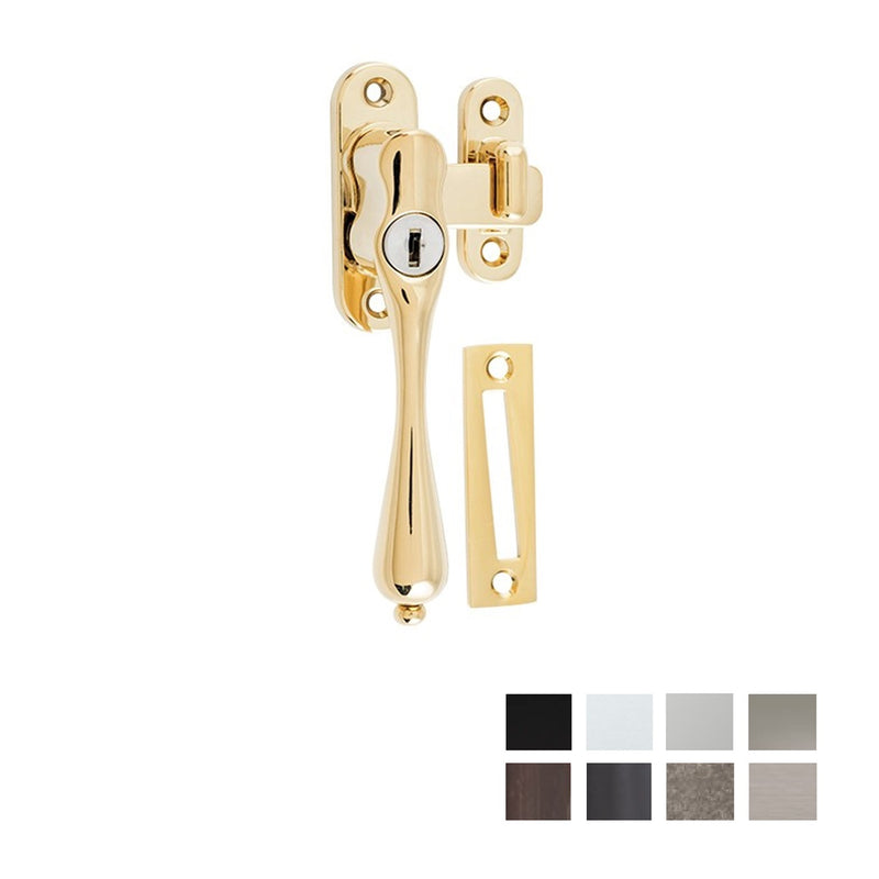 TRADCO LOCKING CASEMENT FASTENERS KEY OPERATED - AVAILABLE IN VARIOUS FINISHES