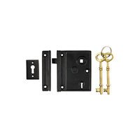 Tradco 2011MB Rim Lock Iron Matt Black 80x95mm