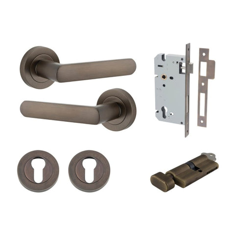 Iver Osaka Door Lever Handle On Round Rose - primehardware