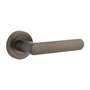IVER Osaka Door Lever Handle On Round Rose | Passage Lever Set Only | 6 Finishes - Signature Brass