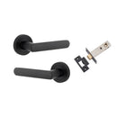 IVER Osaka Door Lever Handle On Round Rose | Osaka Lever - Passage Kit | 6 Finishes - Matt Black