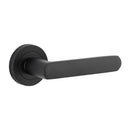 IVER Osaka Door Lever Handle On Round Rose | Passage Lever Set Only | 6 Finishes - Matt Black