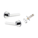 IVER Osaka Door Lever Handle On Round Rose | Inbuilt Privacy Kit | 6 Finishes - Polished Chrome