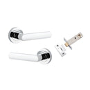 IVER Osaka Door Lever Handle On Round Rose | Osaka Lever - Passage Kit | 6 Finishes - Polished Chrome