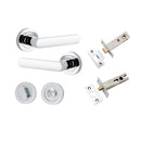 IVER Osaka Door Lever Handle On Round Rose | Separate Privacy Kit | 6 Finishes - Polished Chrome