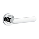 IVER Osaka Door Lever Handle On Round Rose | Entrance Kit (Key/Thumb) | 6 Finishes - Matt Black