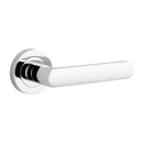 IVER Osaka Door Lever Handle On Round Rose | Passage Lever Set Only | 6 Finishes - Polished Chrome