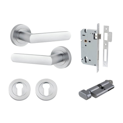 Iver Osaka Door Lever Handle On Round Rose - primehardware