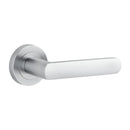 IVER Osaka Door Lever Handle On Round Rose | Passage Lever Set Only | 6 Finishes - Brushed Chrome