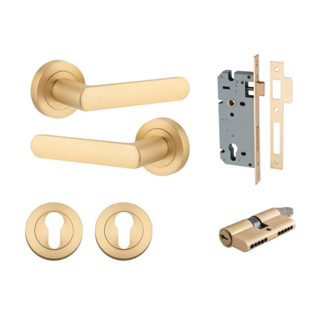 Iver Osaka Door Lever Handle On Round Rose - primehardware