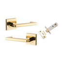 IVER Baltimore Return Lever On Square Rose | Inbuilt Privacy Kit | 7 Finishes - Polished Brass