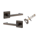 IVER Baltimore Return Lever On Square Rose | Inbuilt Privacy Kit | 7 Finishes - Signature Brass