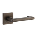 IVER Baltimore Return Door Lever Handle On Square Rose | Passage Lever Set Only | 7 Finishes - Signature Brass