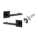 IVER Baltimore Return Lever On Square Rose | Inbuilt Privacy Kit | 7 Finishes - Matt Black