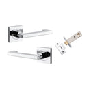 IVER Baltimore Return Lever On Square Rose | Inbuilt Privacy Kit | 7 Finishes - Polished Chrome