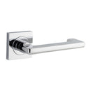IVER Baltimore Return Door Lever Handle On Square Rose | Passage Lever Set Only | 7 Finishes - Polished Chrome