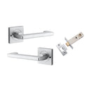 IVER Baltimore Return Lever On Square Rose | Inbuilt Privacy Kit | 7 Finishes - Brushed Chrome
