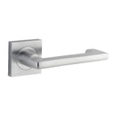 IVER Baltimore Return Door Lever Handle On Square Rose | Passage Lever Set Only | 7 Finishes - Brushed Chrome